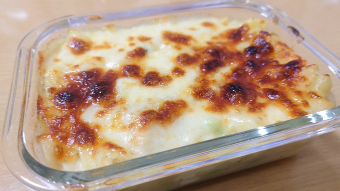 昨日のシチューの残りでグラタン(*・ω・)ノ 