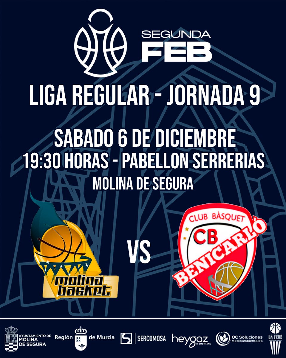 SEGUNDA FEB | Este sábado jugamos en casa!

Recibimos a <a href="/CBBenicarlo/">Maderas Sorlí Benicarló</a> (5-3) en busca de nuestro tercer triunfo

🏠 Pab. Serrerías 
🕢 19:30

Entradas a la venta:
molinabasket.compralaentrada.com

#ConservandoLaEsencia