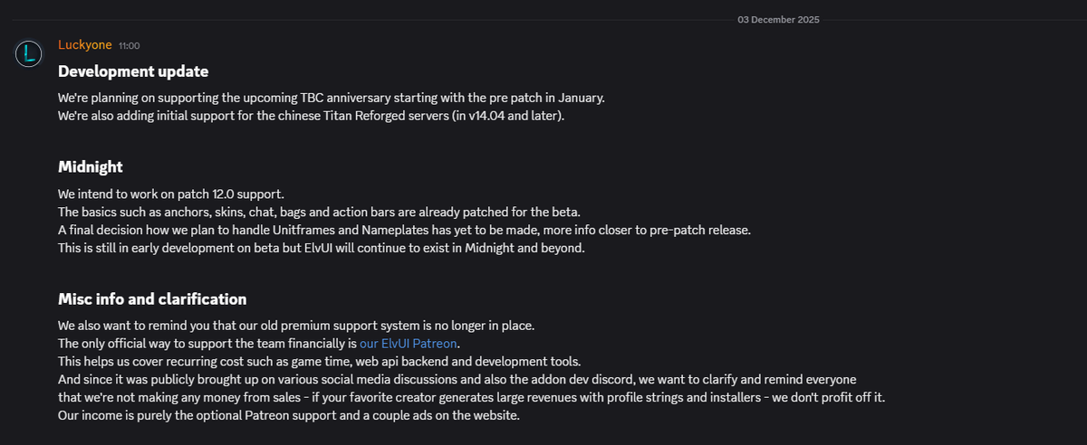 ElvUI update for Midnight + misc