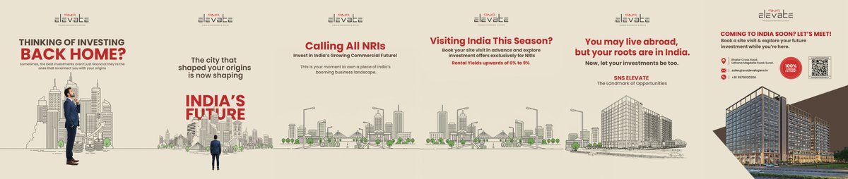 SNSDevelopers's tweet photo. For NRIs looking to invest back home, SNS Elevate brings an exclusive opportunity at Bhatar Cross Road, Surat’s fastest-growing commercial zone. Prime connectivity, modern infrastructure, strong business demand, and rental yields of 6–9% make it a future-ready asset. #Investing https://t.co/2heMBHXDoc