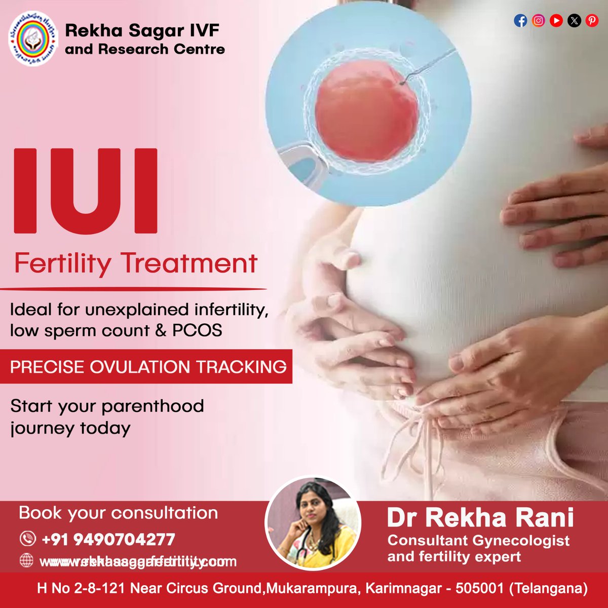 DrRekhaSagar1's tweet image. Fertility treatment helps couples with unexplained infertility, low sperm count, or #PCOS by offering precise #OvulationTracking and targeted care.

Website :
rekhasagarfertility.com

#DrRekhaRani #DrRekhaSagarFertilityCentre #Karimnagar #FertilityExpertInKarimnagar