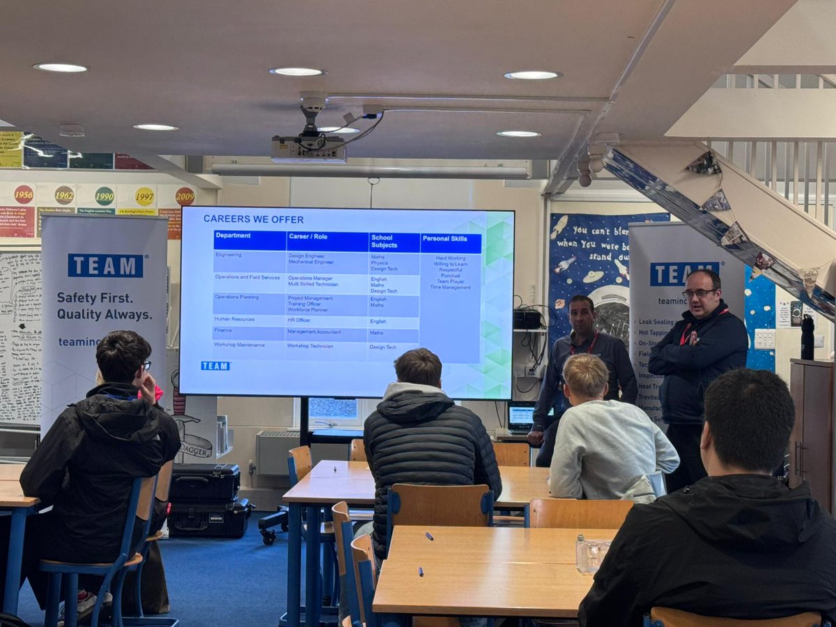 KirkbieKendal's tweet image. Huge thanks to TEAM for talking to our Year 10–13 students today about career pathways. We appreciate your time and wisdom! 🧰🧑‍💼👩‍💻

#CareerPathways #FutureReady #Inspiration #CareersEducation