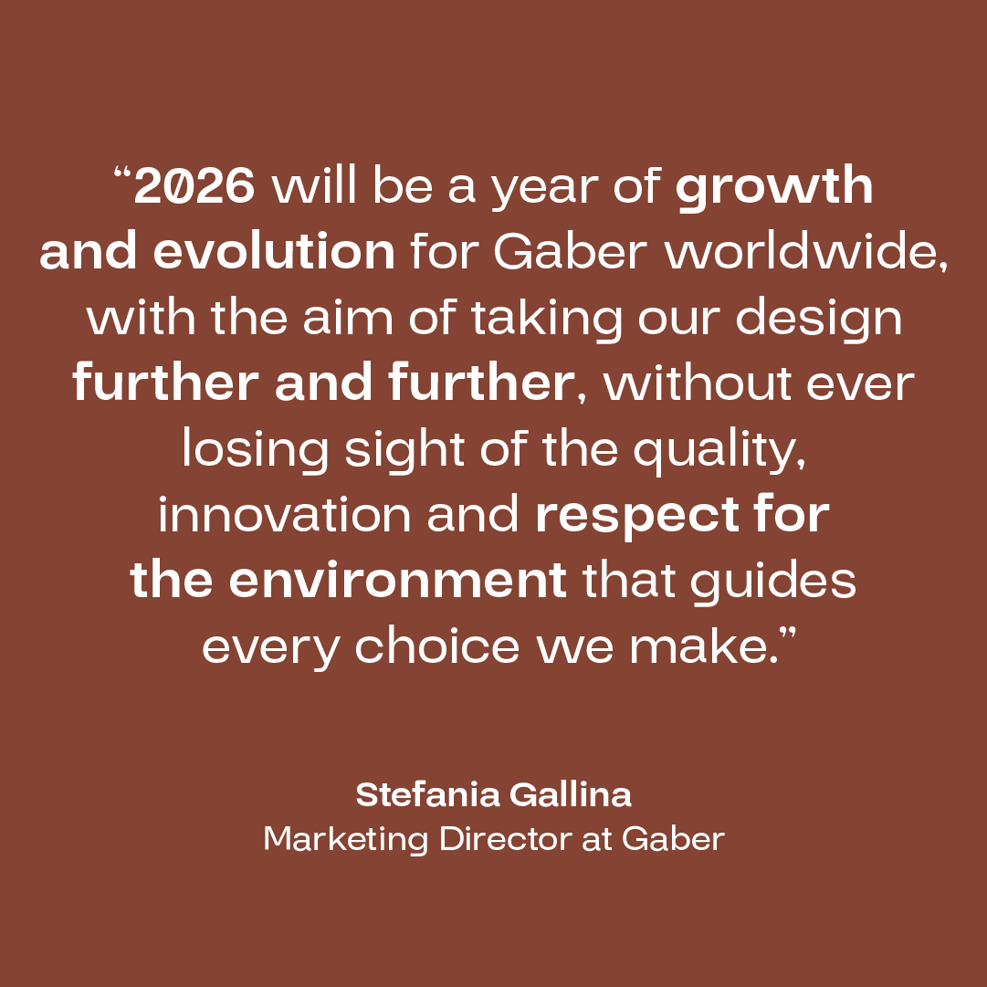 A new year marked by growth, innovation and the beauty of Italian design.
For Gaber, 2026 will be a journey towards new goals, with the same commitment and passion that guide us every day.

#GaberDesign #NewYear2026 #DesignInnovation #MadeInItaly #GaberWorld #SustainableDesign