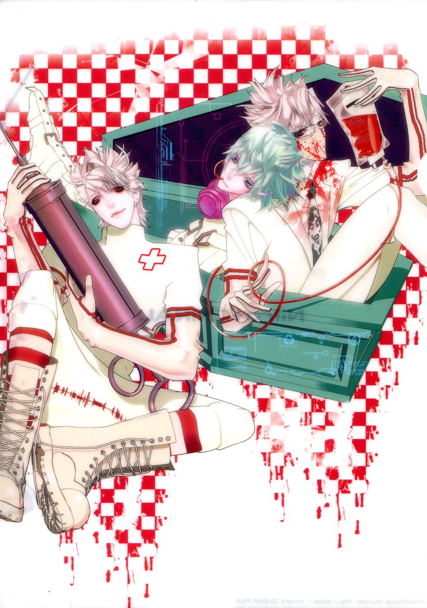 I like how Virus is the doctor, Trip is the nurse and Aoba is the patient in this art ( You're helping so much Trip lol)