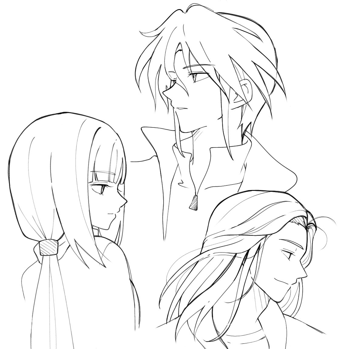 横顔の練習 みんな鼻が高くて難しい〜