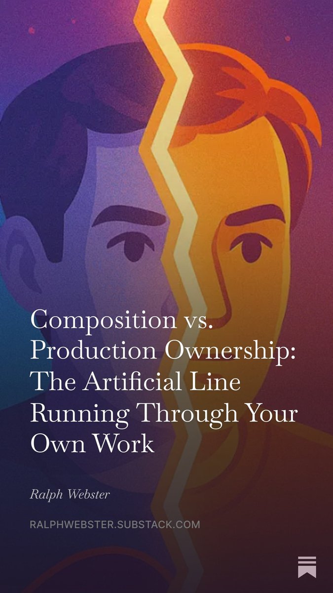 ralphwebster's tweet photo. Composition vs. Production Ownership: The Artificial Line Running Through Your Own Work https://t.co/UOuEZRFI2f https://t.co/09vMXyQ3qd