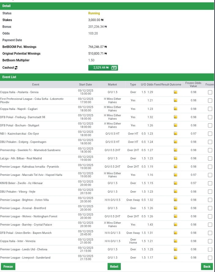 OgaNlaMedia's tweet image. Wednesday BOOM on #BET9JA
⬇️

⚪ 5 + Odds ⬇️
BOOKING CODE ➡️  3RF77R6

⚪ 50 + Odds ⬇️
BOOKING CODE ➡️  3RDS2RX

⚪ 100 + Odds ⬇️
BOOKING CODE ➡️  3RF6KCG

May our ticket be GREEN 💚. Bet here &amp;gt;&amp;gt;&amp;gt; Bet9ja.com. 

#Bet9jaCode