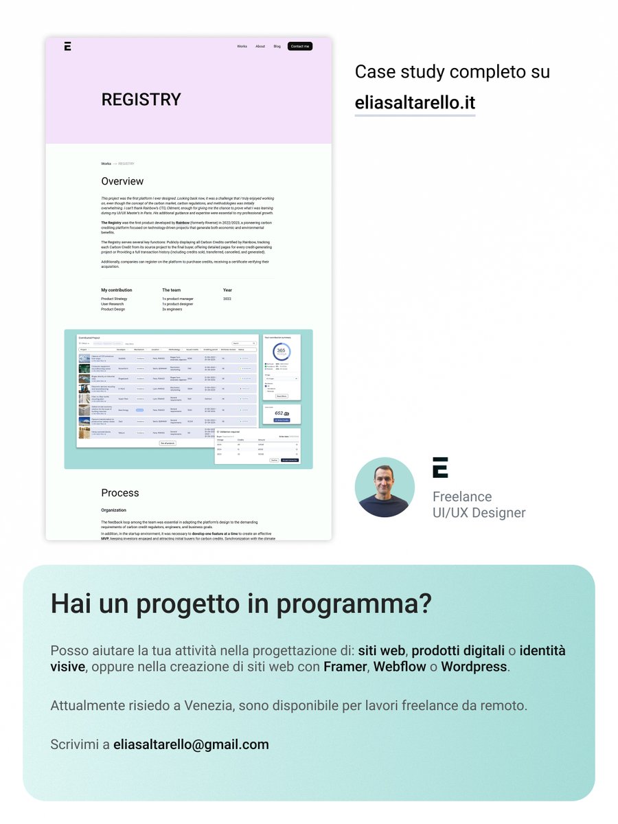 elia_design's tweet image. 🌱 My first major project in SaaS product design: Registry for Rainbow (ex Riverse).
From user research to final UI, I owned the full design process and built a flexible Design System.

🔗 Full case study -&amp;gt; eliasaltarello.it/work/product/r…

#uiux #productdesign #designsystem