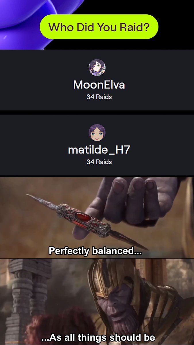 #twitchrecap 
<a href="/MoonElvaVT/">MoonElva🌙💤</a> <a href="/matilde_H7/">matilde 🦾🤖</a>