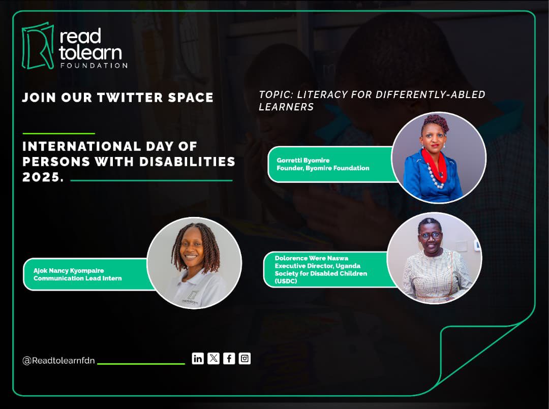 ReadtoLearn01's tweet photo. Today is International Day of Persons with Disabilities 2025

 Join our Twitter Space:
 Inclusive Stories, Inclusive Classrooms
 Transforming Literacy for Differently-Abled Learners.

 3rd Dec | ⏰ 7–8 PM
 With leading voices in disability inclusion.
 #IDPD2025 #InclusiveStories https://t.co/r1sLIBcX0A