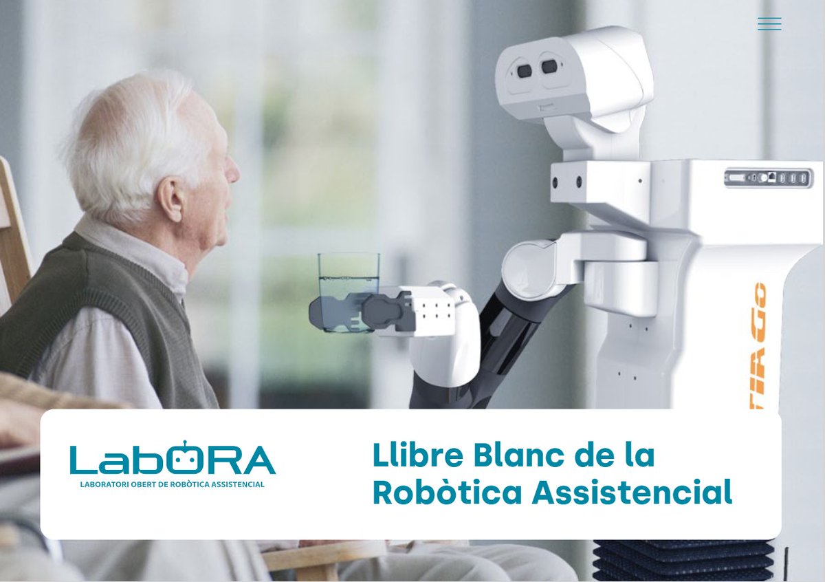 LabORA_robotics's tweet image. 📖🤖 Consulta a la nostra web el ‘Llibre Blanc de la Robòtica Assistencial’: labora.cat/publicacions/

➡️ Pretén analitzar la realitat de la #robòticaassistencial i extreure lliçons que ens ajudin a comprendre les dificultats que han suposat una barrera per a la seva proliferació
