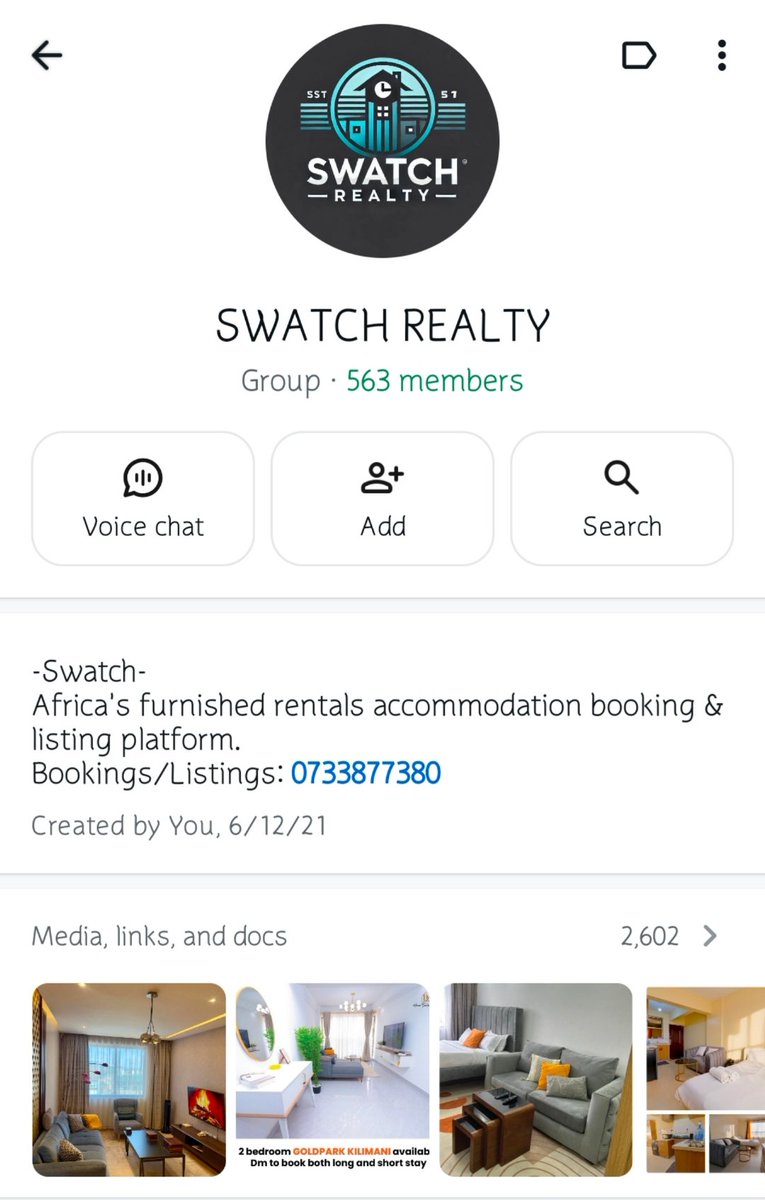 If your furnished rental accommodation is not listed in this group, you are missing out as a host big time.  

Whatsapp 0733877380