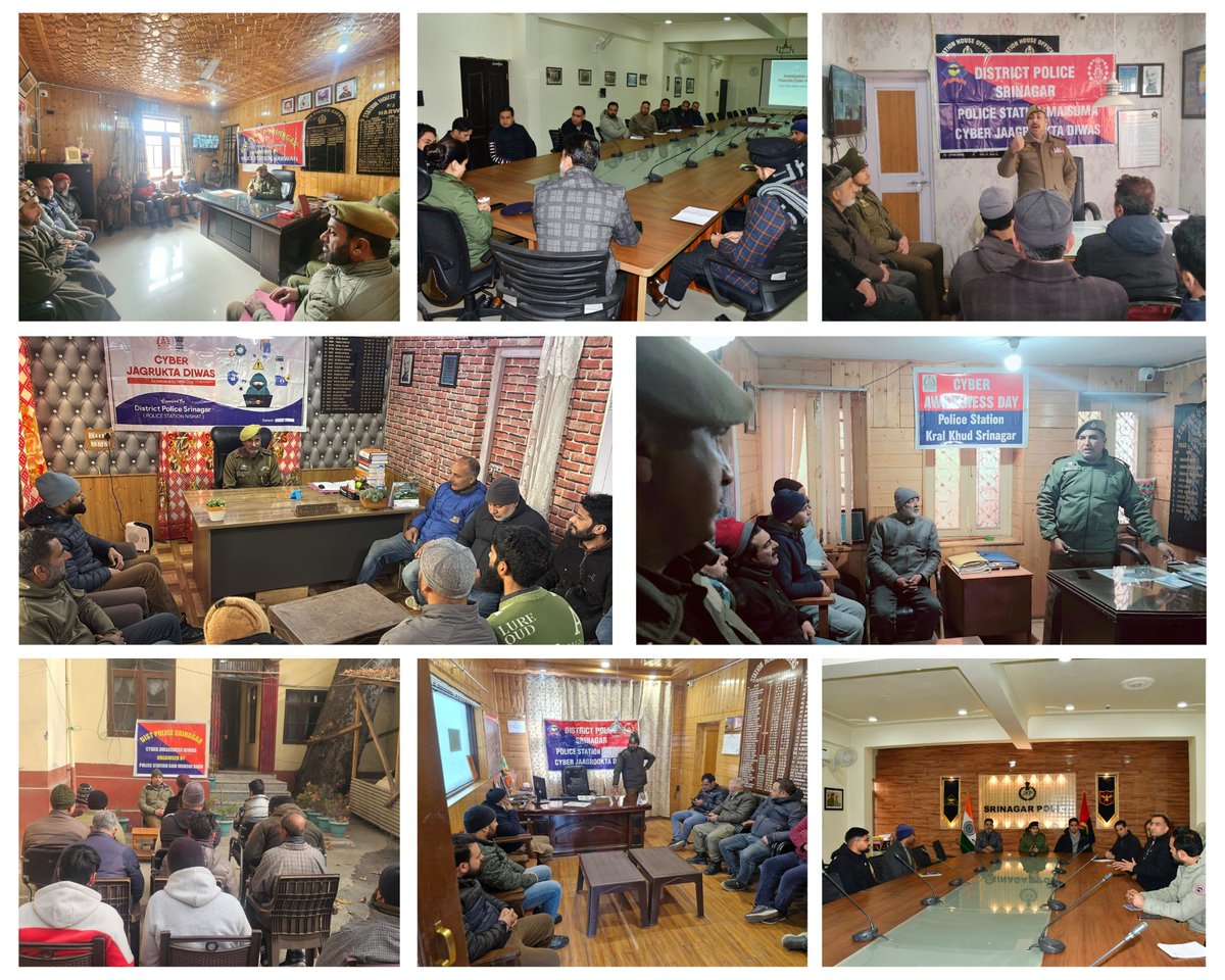 JammuTribune's tweet image. Srinagar Police Observes Cyber Jagrukta Diwas Across All Police Stations and Units

#CyberAwareness #CyberSafety #OnlineSecurity #Kashmir