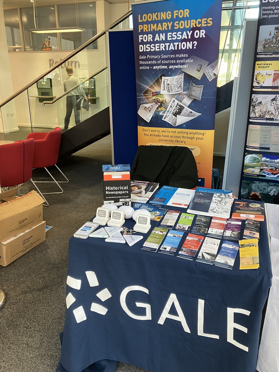 GaleEMEAEdward's tweet image. We are here @LivUniLibrary from 10am to 12nn today. Come and talk to us. #GalePrimarySources #DissertationSupport #GaleResearchComplete #GaleLiterature #GaleBusinessInsight #PrimarySourcesDay