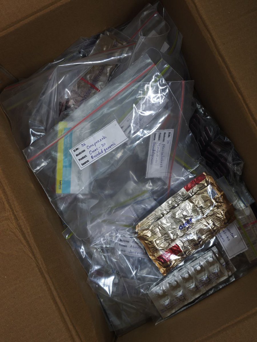 theliverdr's tweet image. Hello everyone! 

An update 
Citizens Generic vs. Branded Drugs Project

From the final list we have procured 131 drugs inclusive of branded, branded generics, Jan Aushadhi and local/trade generics

All are packed, sealed and ready to be shipped for analysis today. We expect the…