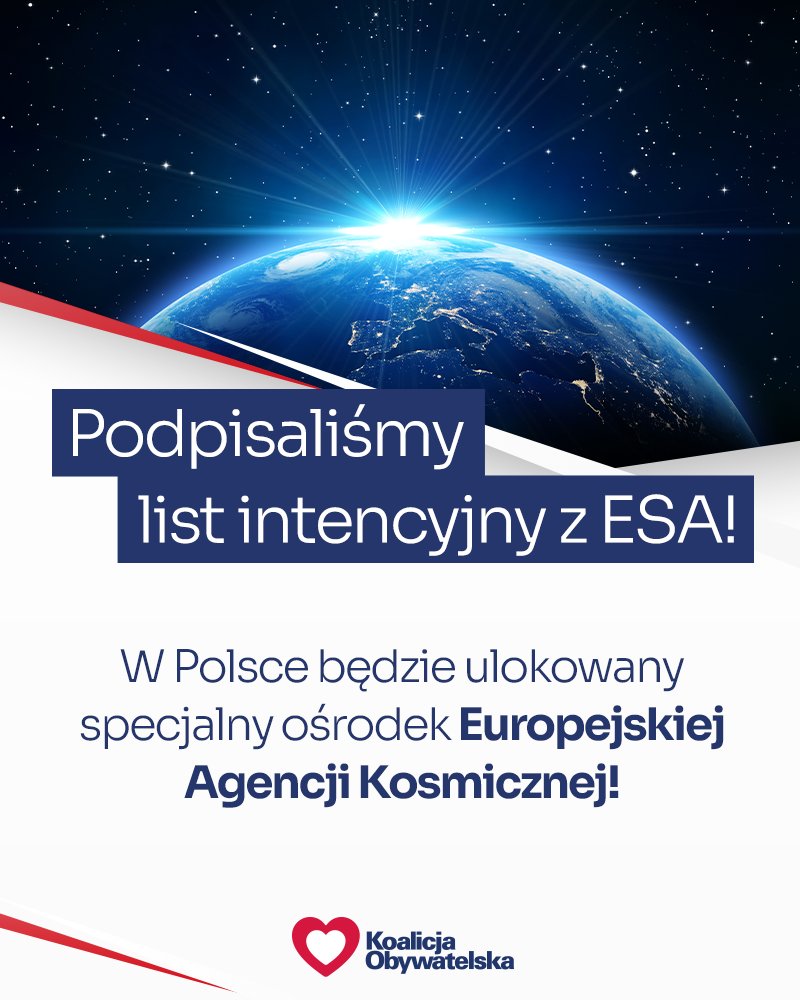Mamy to❗️

W Polsce będzie się znajdować specjalny ośrodek ESA 🔭