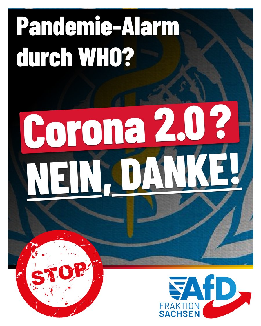 AfD_SLT's tweet image. Mit Stimmen von #BSW und AfD wurde am 3. Dezember 2025 im Sächsischen Landtag die Dringlichkeit des AfD-Antrags (Drs. 8/4943) zur Ablehnung der Gesundheitsvorschriften der WHO beschlossen. #CDU und SPD enthielten sich.

Die AfD-Fraktion übt scharfe Kritik an der geplanten…