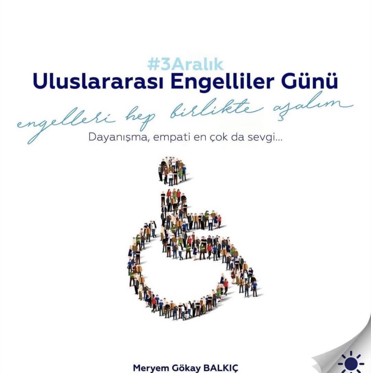 Engellilik bireyin değil yanlış politikaların ve erişilemeyen yaşamın sonucudur
Eşitlik ancak hak temelli politikalarla mümkün

Unutmayalım Engelleri kaldırmak bir iyilik değil toplumsal bir sorumluluktur

Bugün herkes için erişilebilir ve adil bir yaşam için  söz veriyoruz.