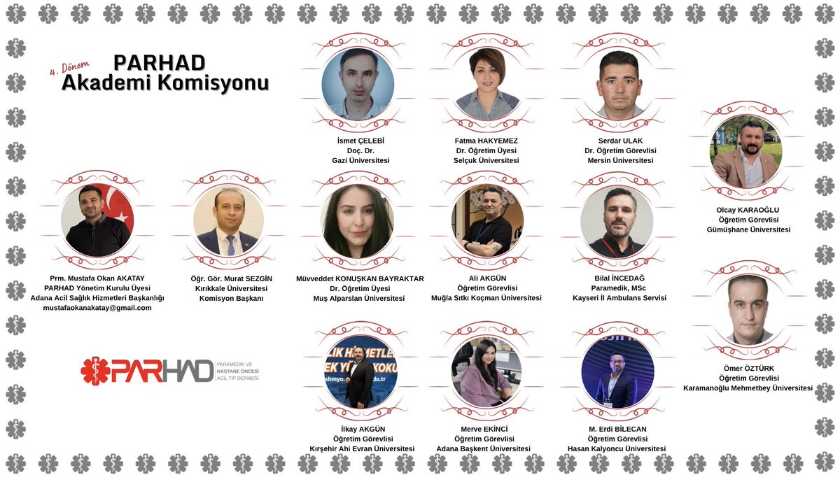 parhadtr's tweet photo. 📢 PARHAD olarak 4. Dönem Akademi Komisyonumuzun göreve başladığını duyuruyoruz.

Alanında uzman akademisyen ve profesyonellerden oluşan komisyonumuz; paramedik eğitimi, bilimsel çalışmalar ve akademi–saha iş birliğini güçlendirmek için çalışacak. https://t.co/m0yGCu1rcz