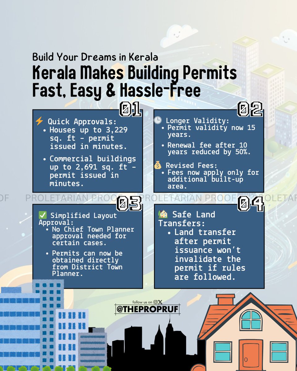 thepropruf's tweet photo. Kerala speeds up building permits — minutes, not months🏠⚡
#KeralaUpdates #BuildingPermit #EaseOfDoingBusiness https://t.co/FfCx4haHiO