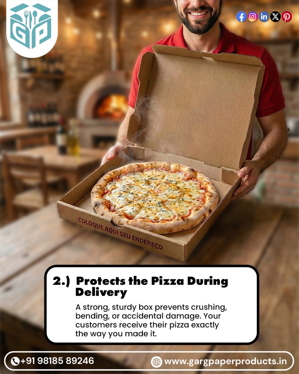 gargpaper's tweet image. Why Does Your Pizza Need a Premium Box?
Because great taste deserves great presentation — fresh, secure, and ready to impress from kitchen to customer.

📞 +91 98185 89246
🌐 gargpaperproducts.in

#PremiumPizzaBox #FoodPackagingMatters #FreshAndSecure #EcoFriendlyPackaging