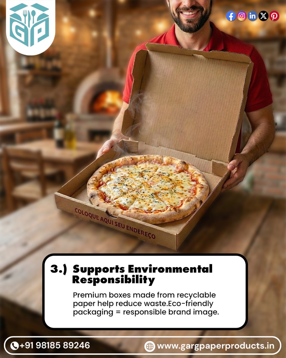 gargpaper's tweet image. Why Does Your Pizza Need a Premium Box?
Because great taste deserves great presentation — fresh, secure, and ready to impress from kitchen to customer.

📞 +91 98185 89246
🌐 gargpaperproducts.in

#PremiumPizzaBox #FoodPackagingMatters #FreshAndSecure #EcoFriendlyPackaging