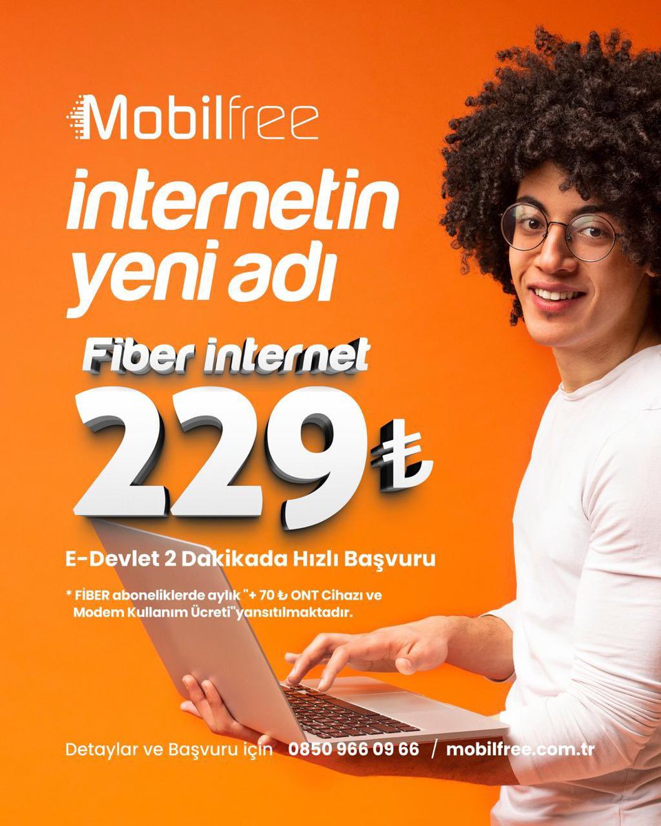 Mobilfreenet's tweet image. Her ev için yüksek hızlı internet.
MobilFree Fiber, 229 TL’den başlayan fiyatlarla hizmetinizde. #Mobilfree