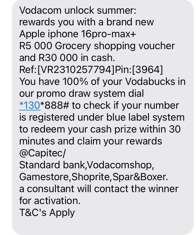 Guys please be aware and do not fall victim to the scam. They will even try video call you so you can see them in the office at their desk. They use different numbers that on whatsapp says they are vodacom rewards. <a href="/Vodacom/">Vodacom</a> please do something about this and warn your cuatomers