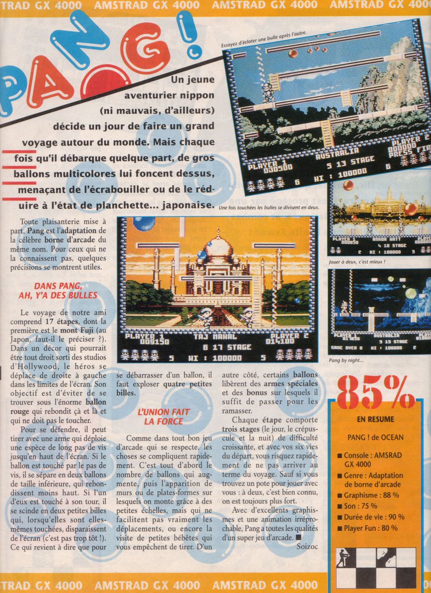 AllmightoFranky's tweet image. On passe à du test pour #Pang et #NavySeals sur la #GX4000,la console de chez #Amstrad,la pub pour la console et le TOP 10 des jeux du mag!! 4/5