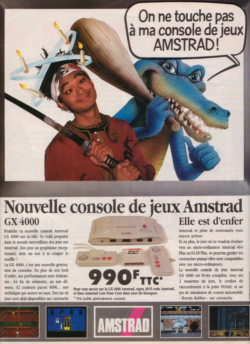 AllmightoFranky's tweet image. On passe à du test pour #Pang et #NavySeals sur la #GX4000,la console de chez #Amstrad,la pub pour la console et le TOP 10 des jeux du mag!! 4/5