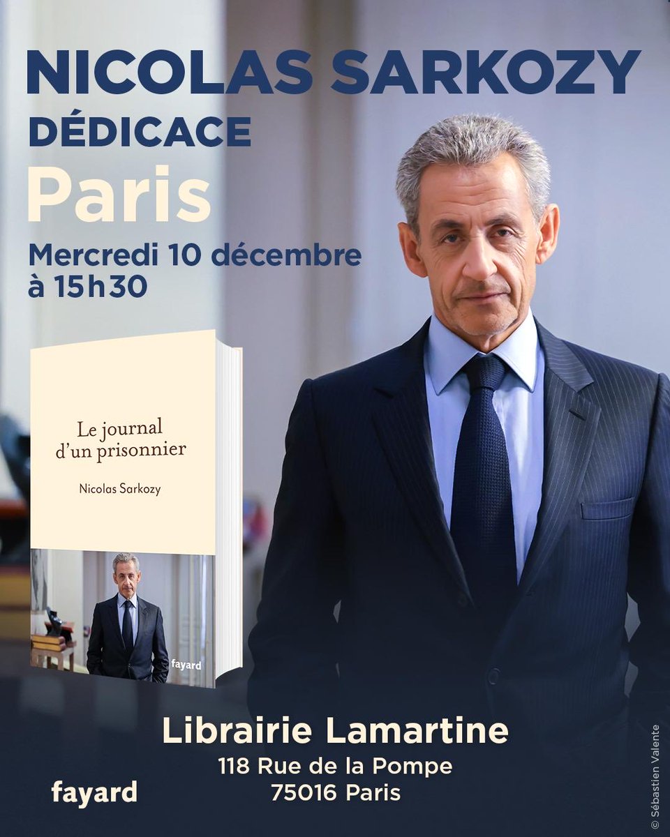 NicolasSarkozy's tweet image. Si heureux de reprendre le chemin des routes de France pour aller à la rencontre de mes lecteurs. Mercredi prochain, je vous attends chez Lamartine à Paris à partir de 15h30. Cela me réjouit tant ! NS
