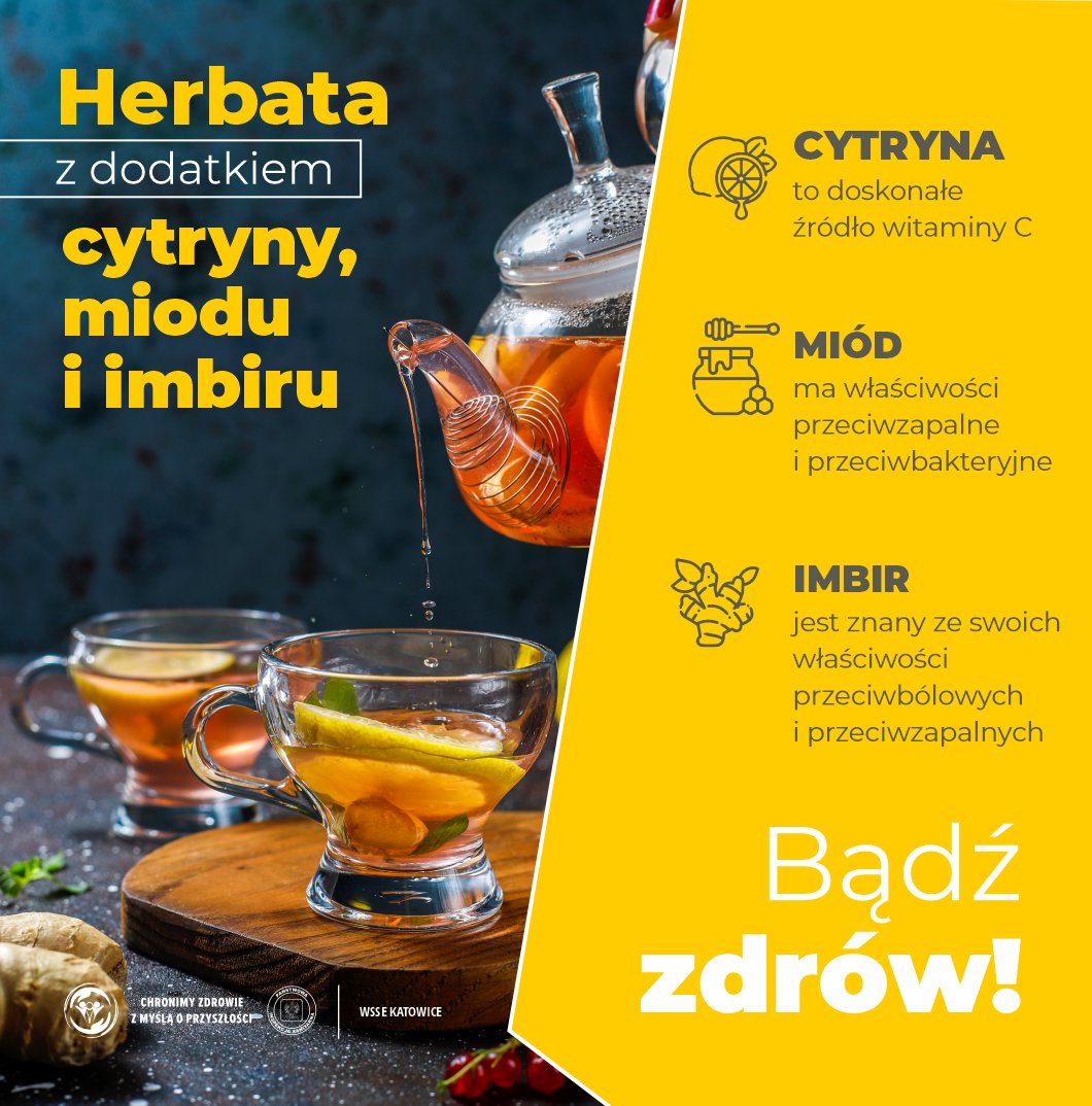 Herbata z cytryną 🍋 imbirem 🫚 i miodem to pyszny😋 i zdrowy napój 🫖 który może działać rozgrzewająco i wspierać odporność💪
#miód #imbir #profilaktyka #odporność #sanepid