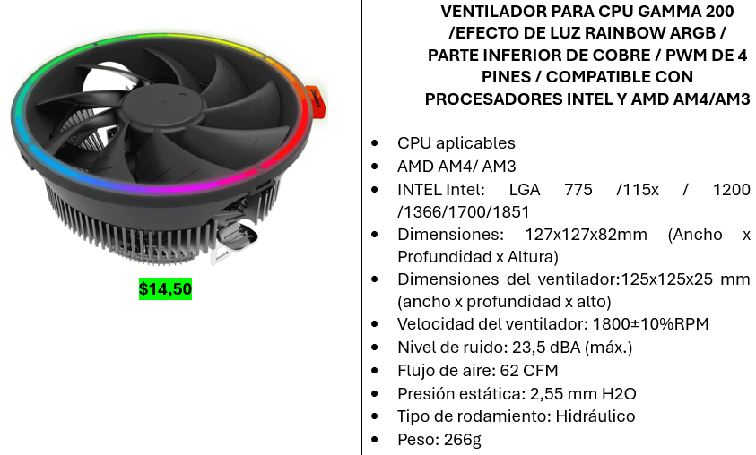gpcompu's tweet image. #Accesorios #Tecnología #Computadores #Gpcompu #Ventilador #procesador #amd #intel

Ventilador para Procesador Intel y AMD

WhatsApp: 0999719180
Catálogo Digital: acortar.link/xaHSfV