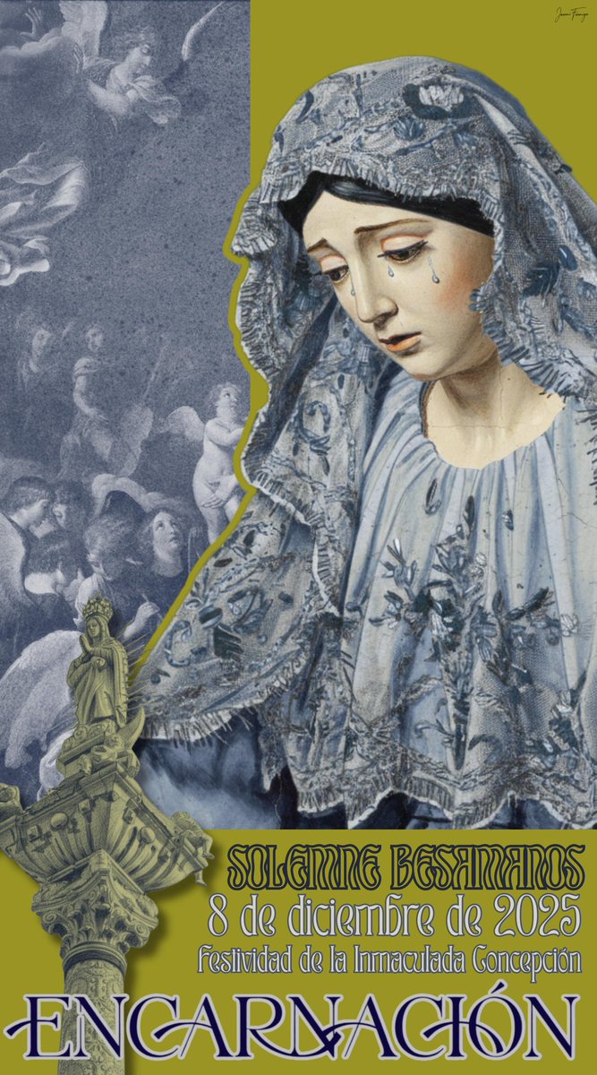 #CONVOCATORIAS |

El próximo 8 de Diciembre, María Santísima de la #Encarnación estará expuesta en Solemne #Besamanos.

De 11:00 a 14:00 y de 16:30 a 20:30 Horas.

A las 12:30 Horas, Eucaristía junto a nuestra Comunidad de Clarisas.

Paz y Bien.

Autor: Jose Miguel Formigo.