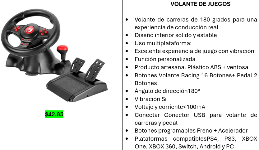 gpcompu's tweet image. #Accesorios #Tecnología #Computadores #Gpcompu #juegos #volante

Volante para juegos

WhatsApp: 0999719180
Catálogo Digital: acortar.link/xaHSfV