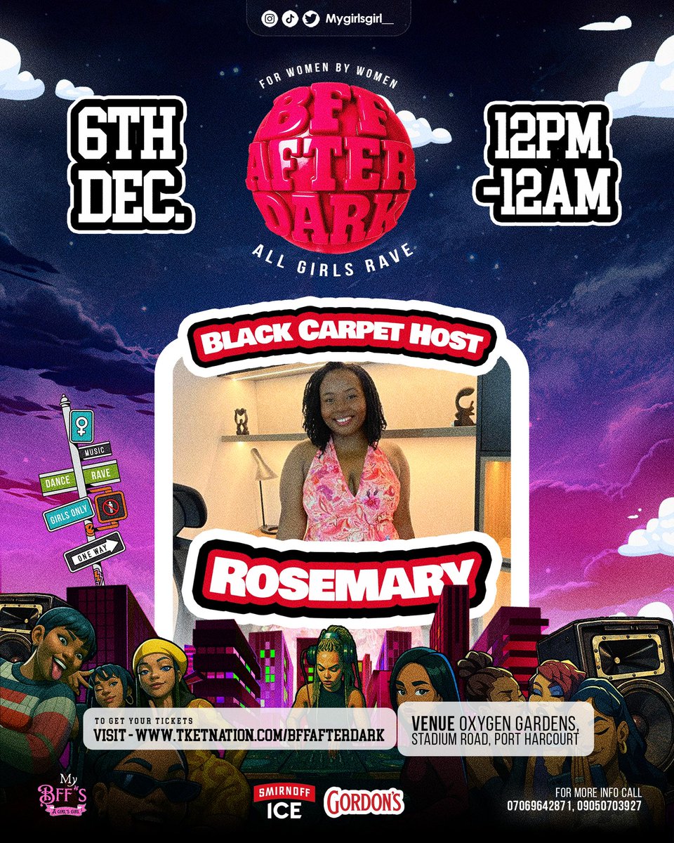 Say hello to our Black Carpet Host, Rosemary, confident, stunning, fun, engaging, and ready to set the tone for an unforgettable experience at #BFFAFTERDARK
Get your tickets besties 🥳🥳
tketnation.com/bffafterdark