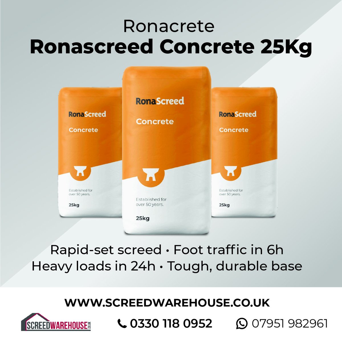 Need a fast, hard‑wearing floor screed?
RonaScreed Concrete 25 kg is the answer.
If you need a strong, fast‑setting screed that gets your floor ready fast, RonaScreed Concrete has you covered.
Order now at screedwarehouse.co.uk/product/ronacr…

#RonaScreed #Ronacrete #ConcreteScreed #RapidSet