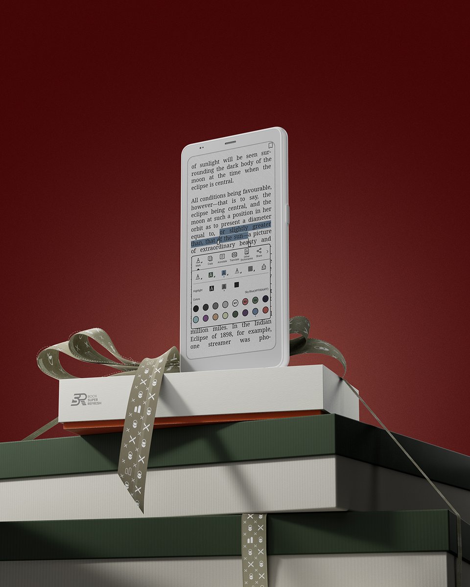 OnyxBoox's tweet photo. Santa’s got a new favorite stocking stuffer. The #Palma2Pro brings color ePaper magic, stylus support, Android 15, and on-the-go data, all in a phone-sized form.
It’s the gift that says: “I care about your eyes and your minds in this digital world.”
Get it today for your loved one today at https://t.co/aUvZc38DsJ