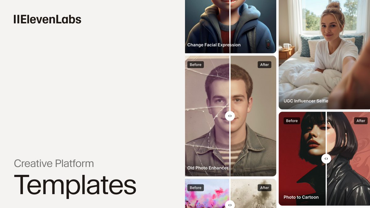 Creator_Toolbox's tweet image. ElevenLabs released “Templates.”

This is a quick and useful way to combine image, video, and audio models on the @ElevenLabsIO Creative Platform.