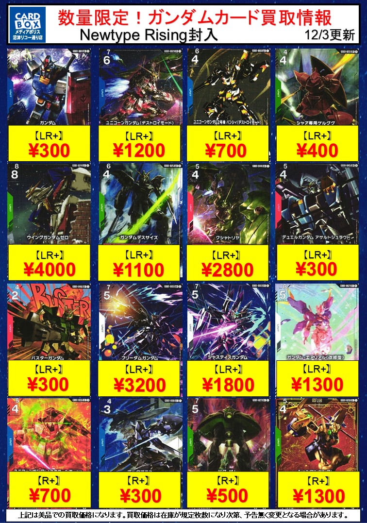 ガンダム　Newtype Rising　LR以下　デッキパーツ ガンダム Newtype Rising LR以下 デッキパーツ ガンダム Newtype