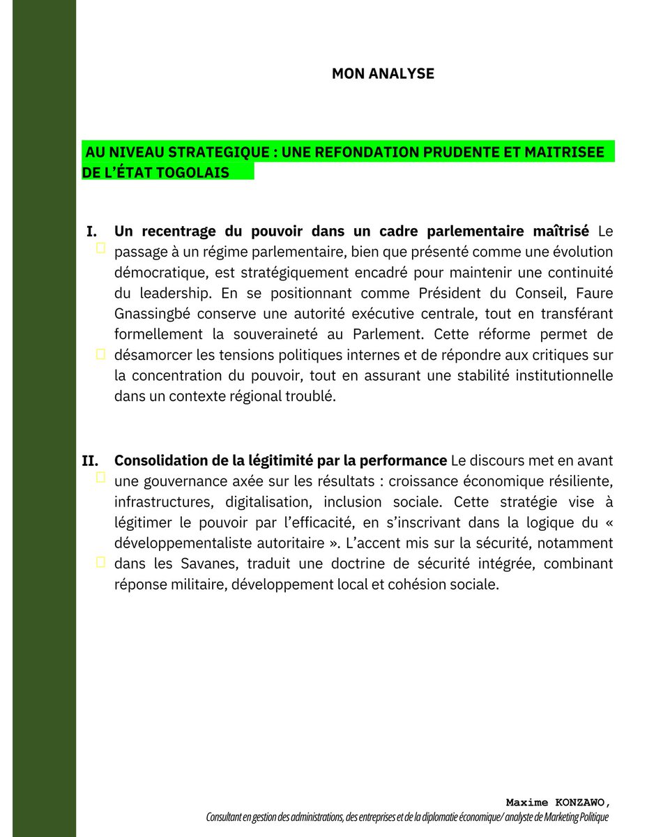 MKonzawo's tweet image. Mon Analyse au niveau stratégie. 
#Discours #PCM #Analysestrategique