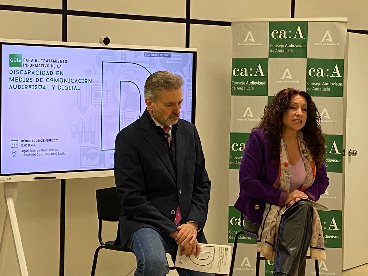 CAudiovisualAnd's tweet photo. En el Día Internacional de las Personas con Discapacidad, el Consejo Audiovisual de Andalucía presenta la Guía para el Tratamiento Informativo de la Discapacidad, un recurso destinado a promover una comunicación más rigurosa, respetuosa e inclusiva en los medios. https://t.co/GnwCrB2SVj
