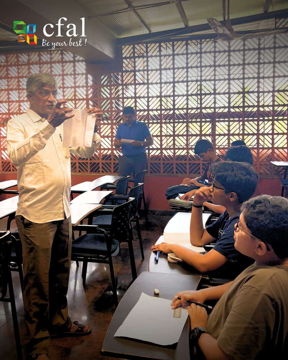 EducationCFAL1's tweet photo. Our Foundation students spent time diving deep into mathematical thinking at the Math Circle Event held on 29.11.2025.The session was led by Dr. A. Raghavendra, whose engaging problems and joyful teaching sparked fresh curiosity in every child.
#MathCircle #FoundationMath#CFAL https://t.co/2uBEKWC8xO