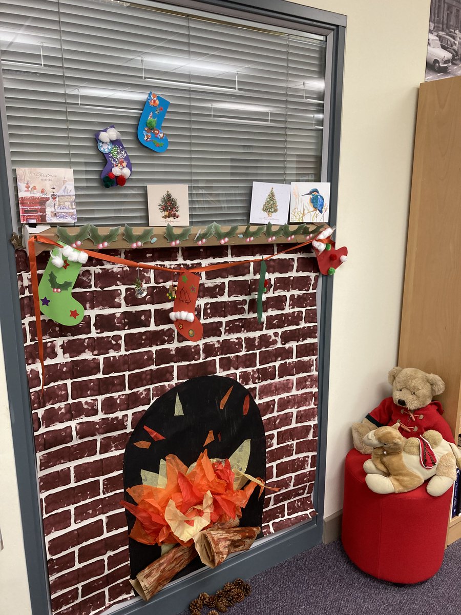DurhamLibraries's tweet image. Cosy up by Barnard Castle Library&apos;s fireplace display! You might also be in with a chance of adding to their special Narnia frieze!