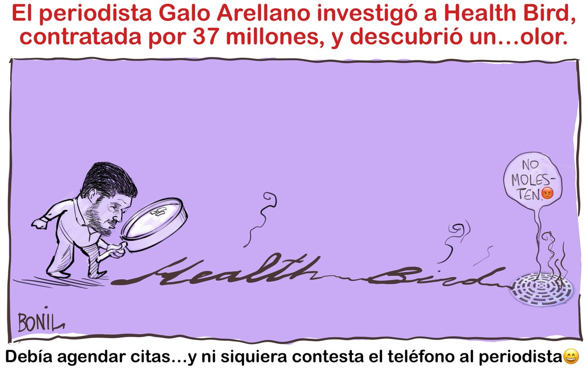 bonilcaricatura's tweet photo. Hay muchas dudas respecto a #Healthbird, una empresa sin experiencia y poco transparente que tendría un contrato de 150 millones para 5 años. Los cuestionamientos ya vienen de antes pero @Galoecuador develó un dato contundente adicional. https://t.co/0pxlWAH18u