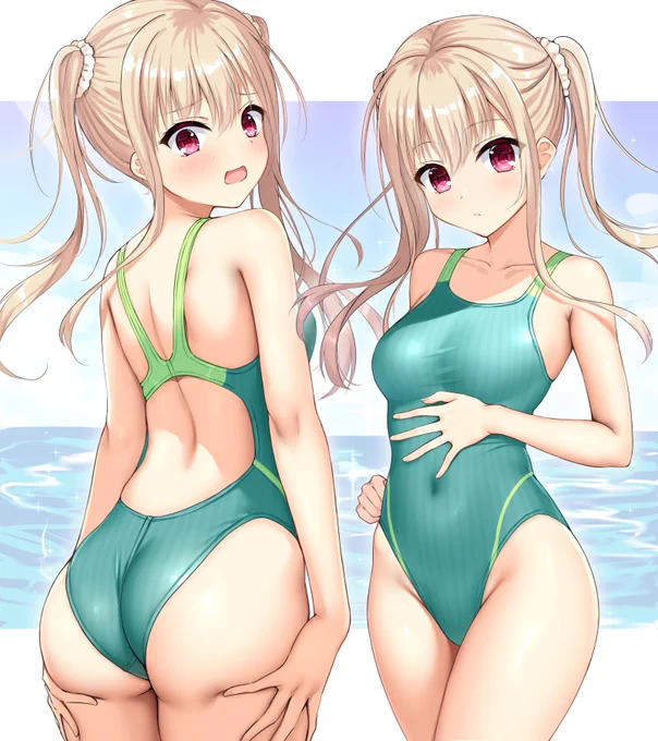 鹿島理々×競泳水着(skeb)
