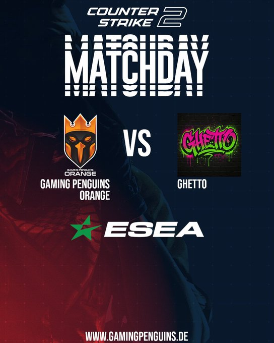 💚💚 ES GEHT UM DEN AUFSTIEG 💚💚

Unsere Jungs kämpfen um den Aufstieg zu Intermediate 🤩. Wir sammeln alle unsere Kräfte und geben am kommenden Dienstag Vollgas!

Dienstag, 09.12.25 um 19:30, <a href="/ESEA/">ESEA League</a> BO3 vs #ghetto

Caster: <a href="/JonnyXTTV/">JonnyXofficialTTV</a> &amp; <a href="/holex1410/">Alexander</a>
👉👉👉twitch.tv/gamingpenguins…