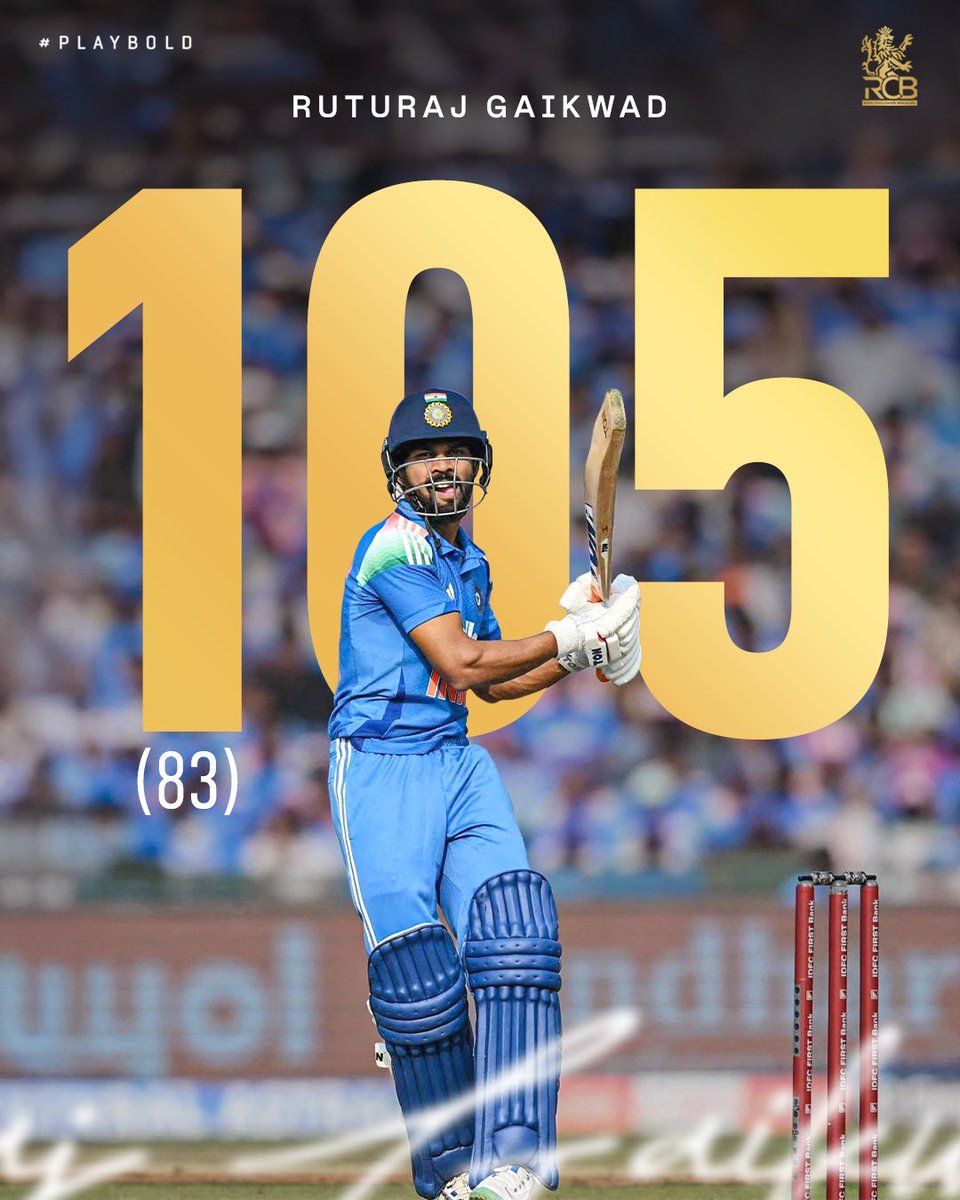 RutuRAGE unlocked. 💥

First hundred, full command! Oozing class all over. 🤌

📸: BCCI | #PlayBold #ನಮ್ಮRCB️ #INDvSA