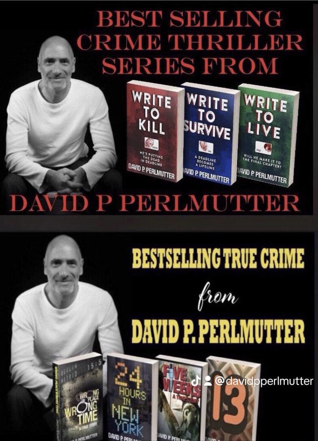 davepperlmutter's tweet image. Don’t forget #authors, post a #bookcover or 2, 3, 4, 5, 6, 7, 8, 9, 10 on #ShamelessSelfpromoWednesday, for my many #readers, go, go, go…..

relinks.me/DavidPPerlmutt… 📕#BookBoost #BooksWorthReading #CrimeThriller #TrueStory #TuesdayFeeling #crimefiction #TuesdayHeadlines #IARTG
