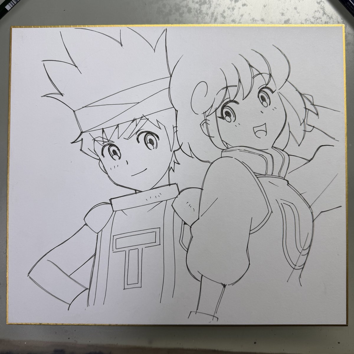 色紙線画01 